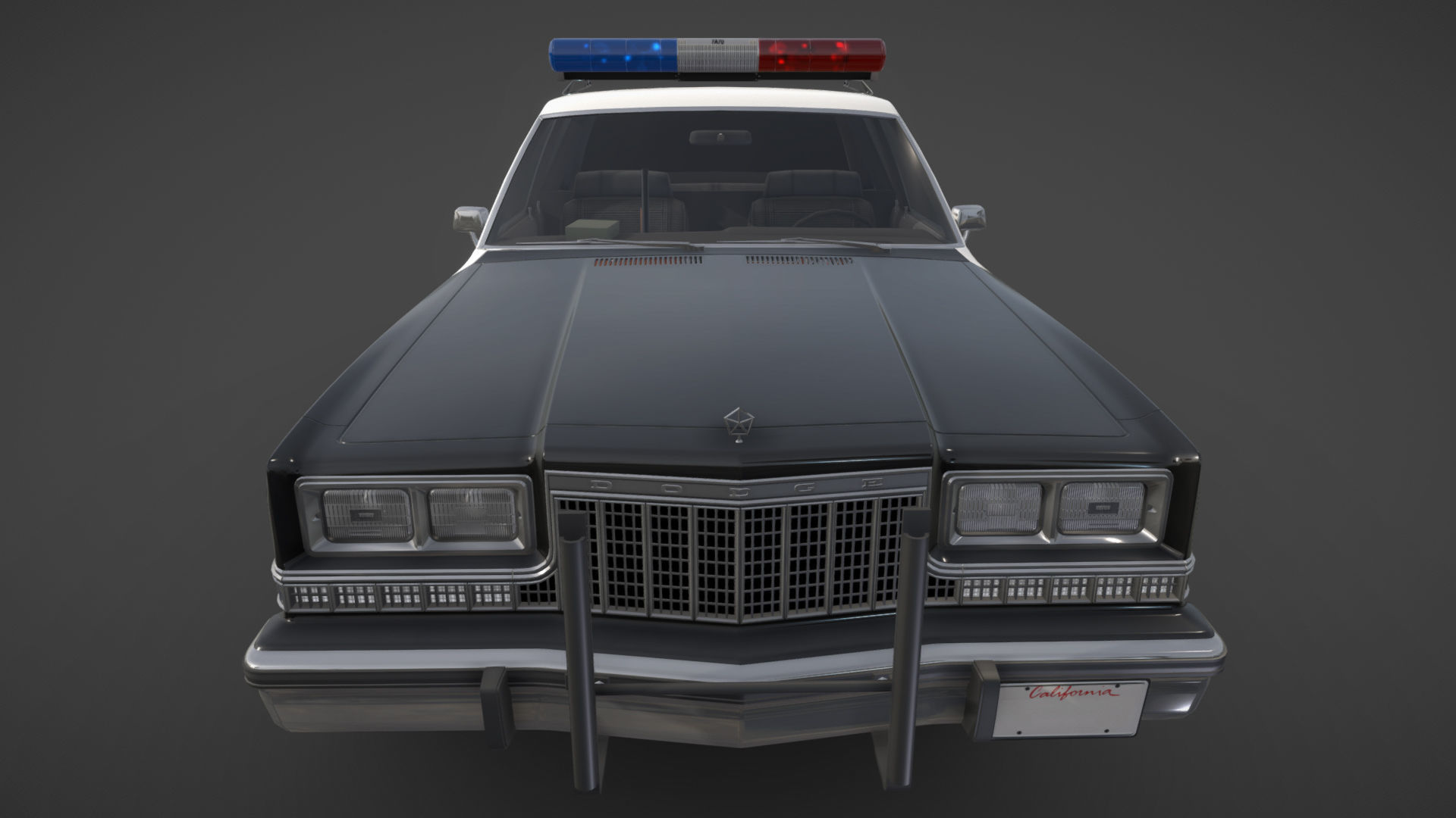 Dodge Diplomat 1980 police car Low-poly 3D model_41