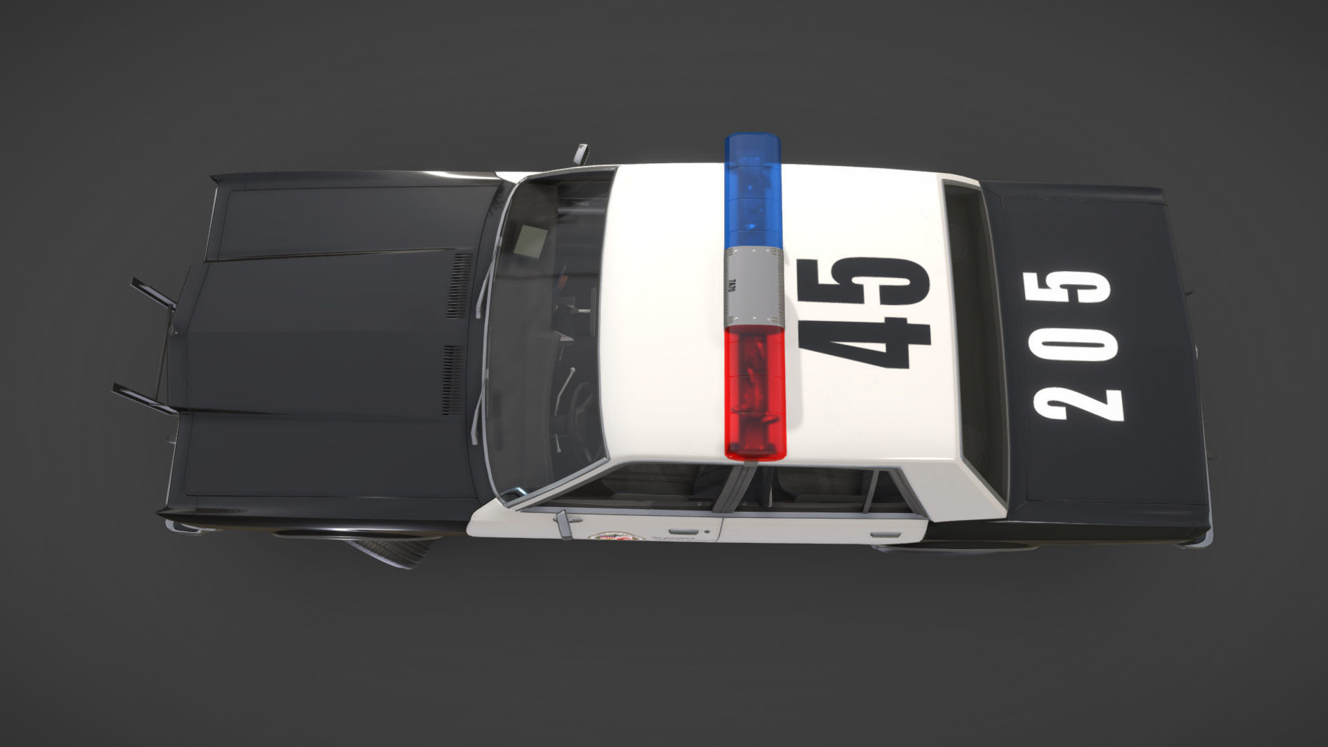 Dodge Diplomat 1980 police car Low-poly 3D model_40