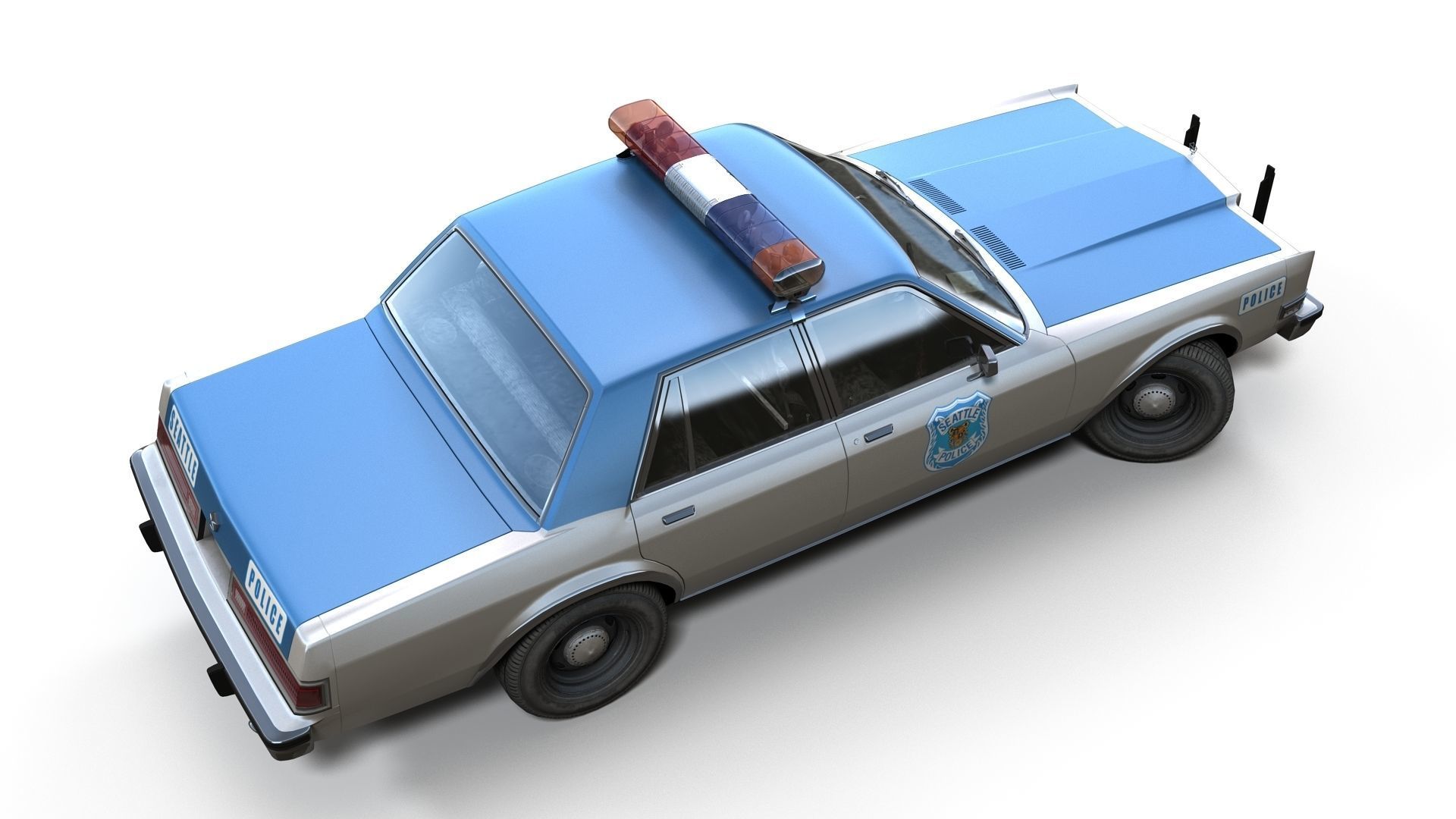 Dodge Diplomat 1980 police car Low-poly 3D model_20