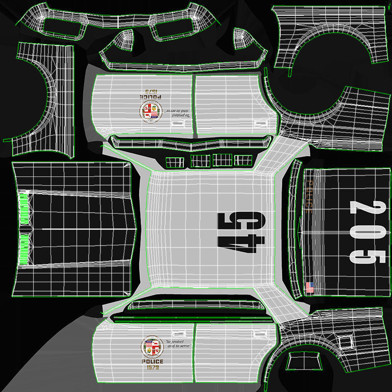 Dodge Diplomat 1980 police car Low-poly 3D model_52