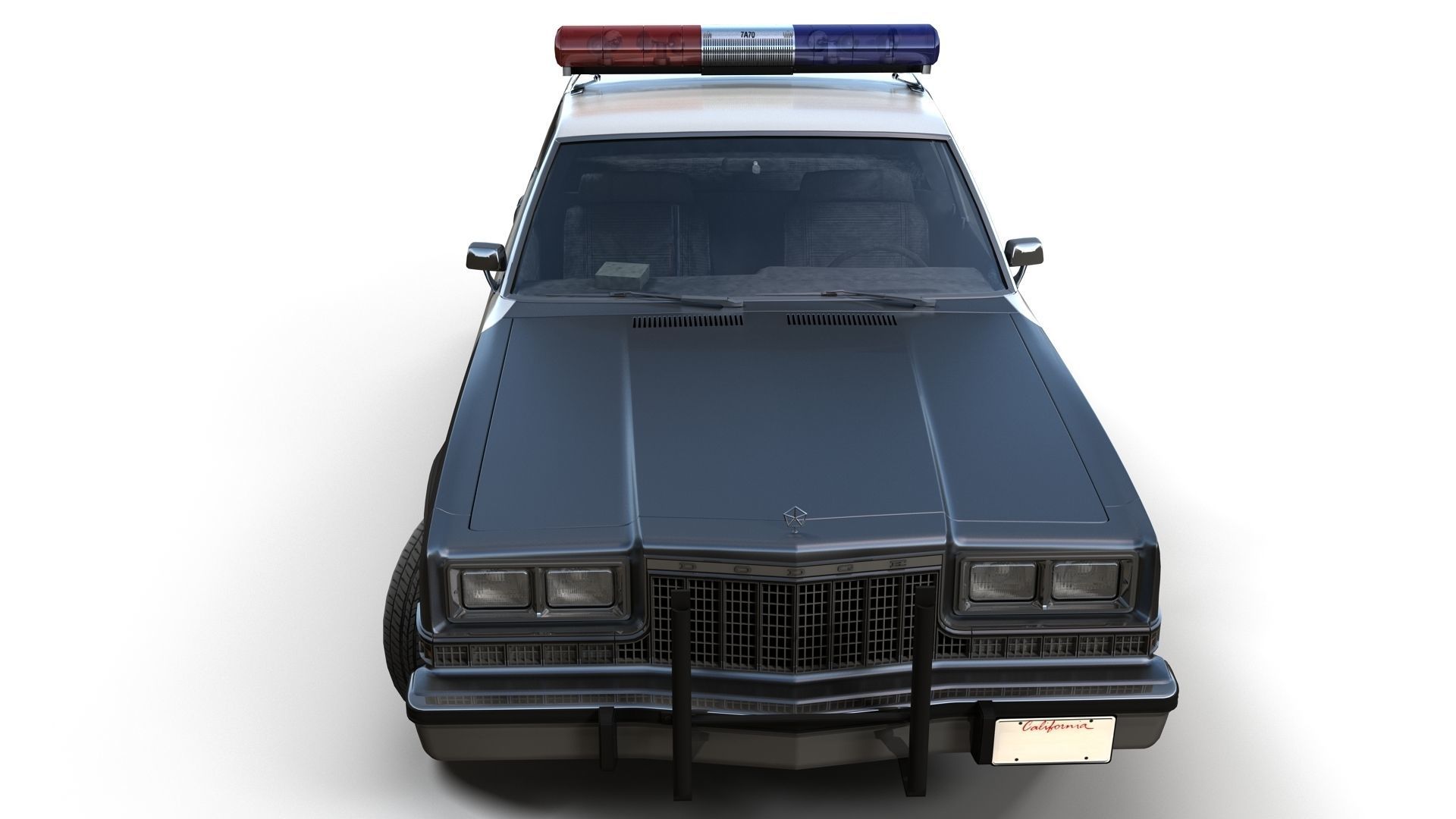 Dodge Diplomat 1980 police car Low-poly 3D model_6