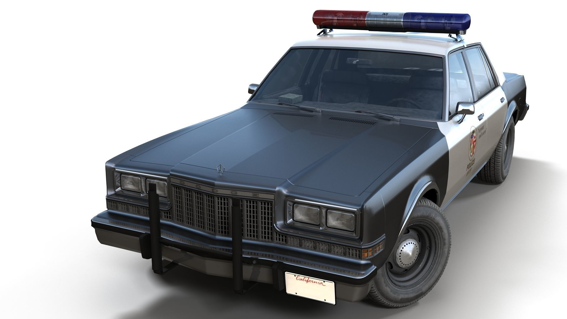 Dodge Diplomat 1980 police car Low-poly 3D model_2