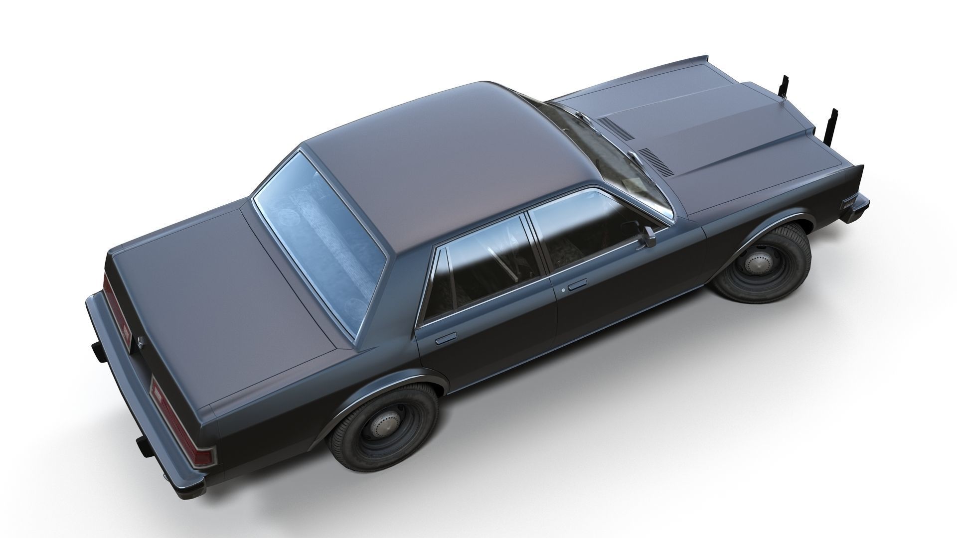 Dodge Diplomat 1980 police car Low-poly 3D model_25