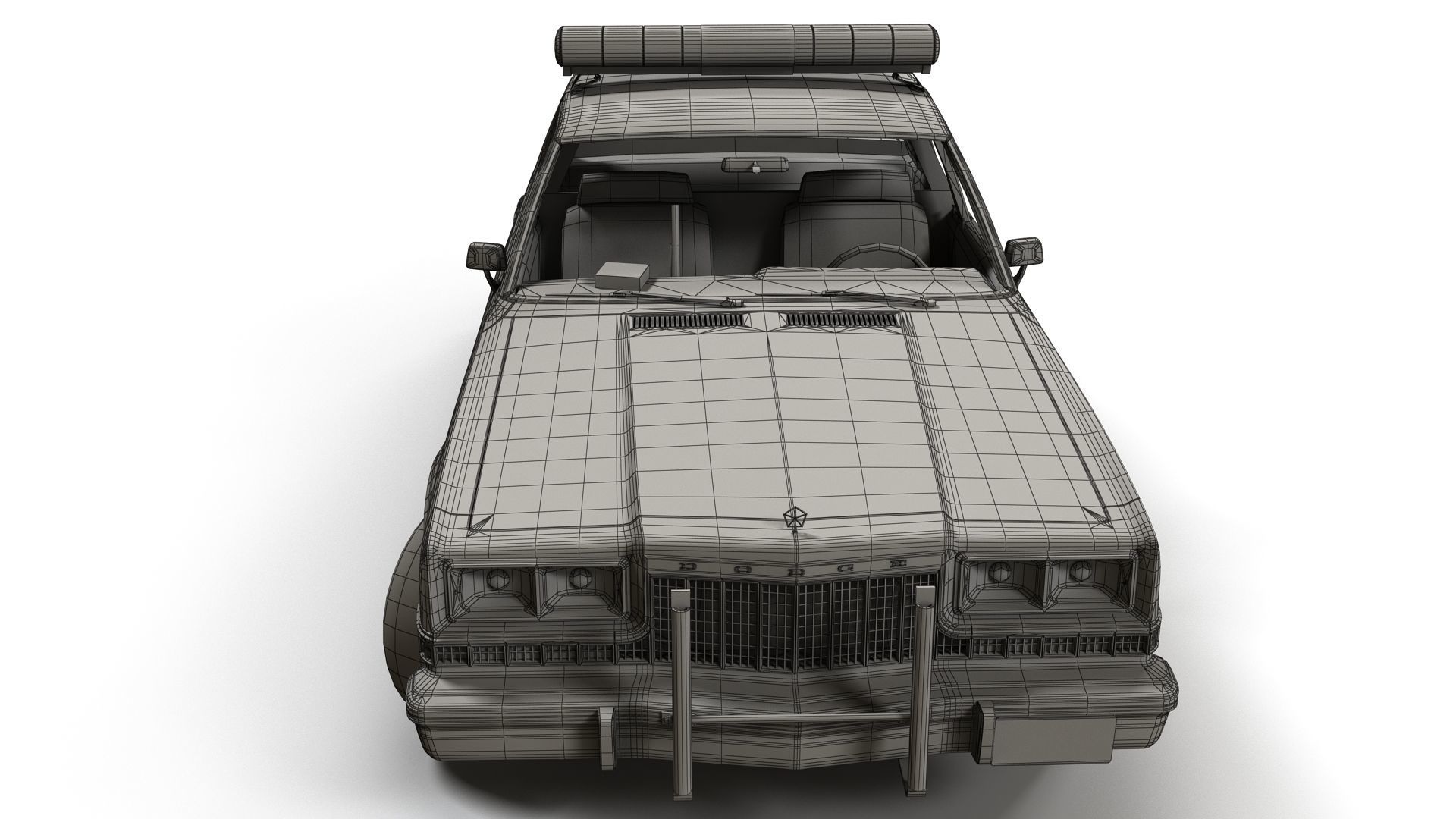 Dodge Diplomat 1980 police car Low-poly 3D model_31