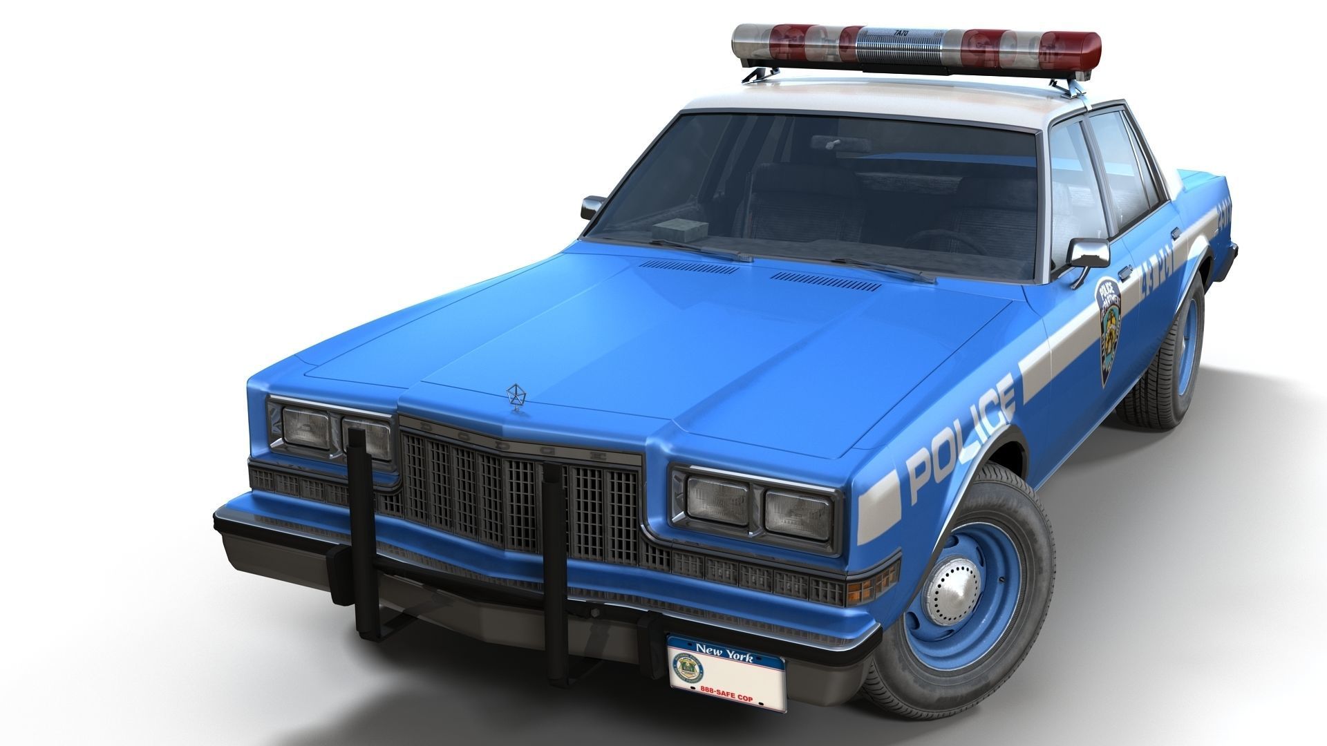 Dodge Diplomat 1980 police car Low-poly 3D model_11
