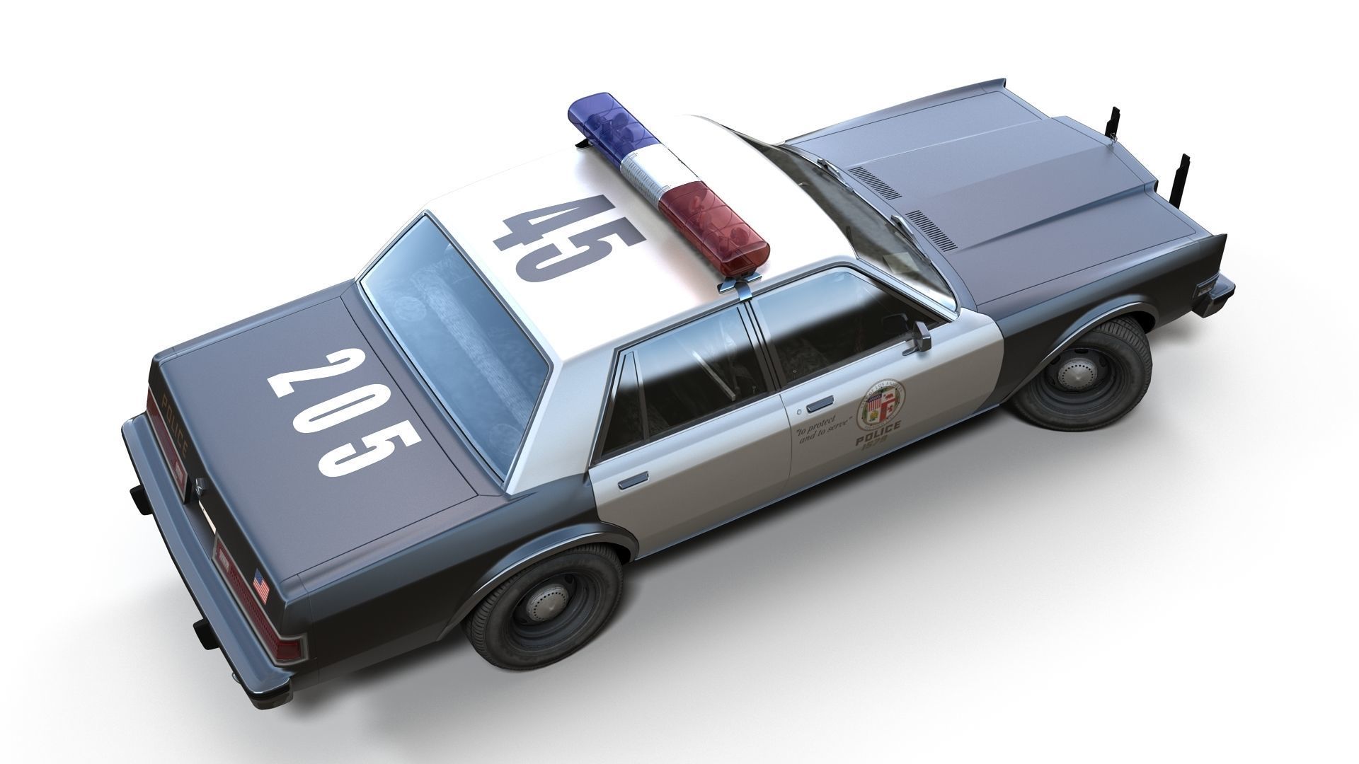 Dodge Diplomat 1980 police car Low-poly 3D model_5