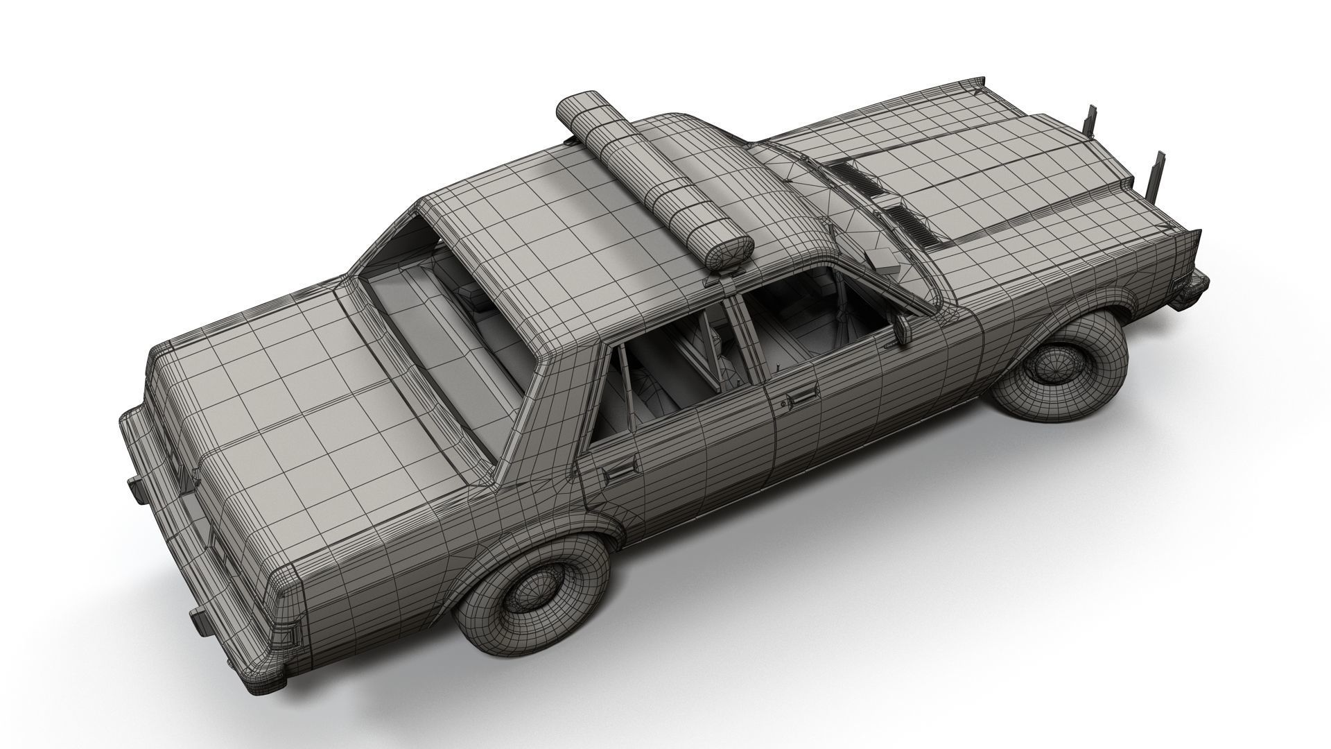 Dodge Diplomat 1980 police car Low-poly 3D model_30