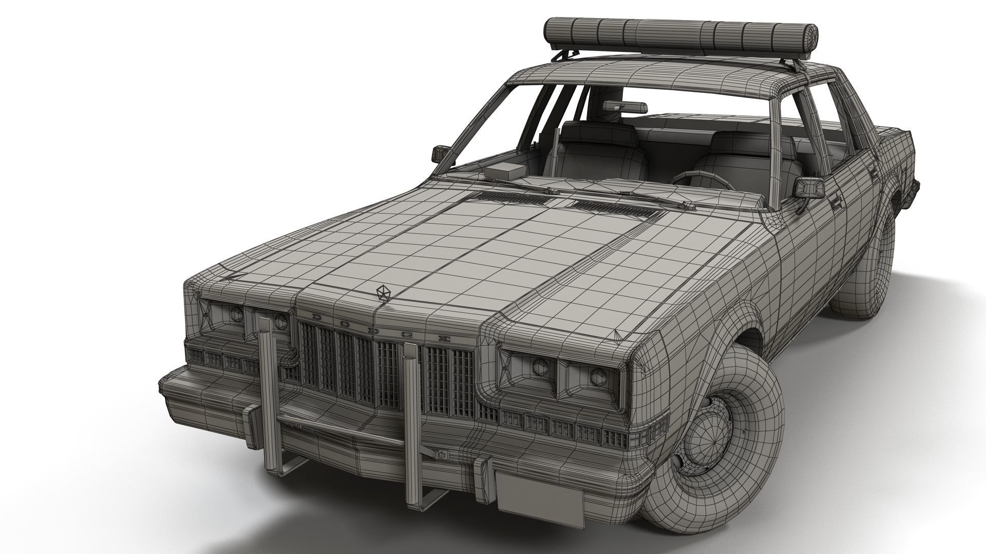 Dodge Diplomat 1980 police car Low-poly 3D model_27