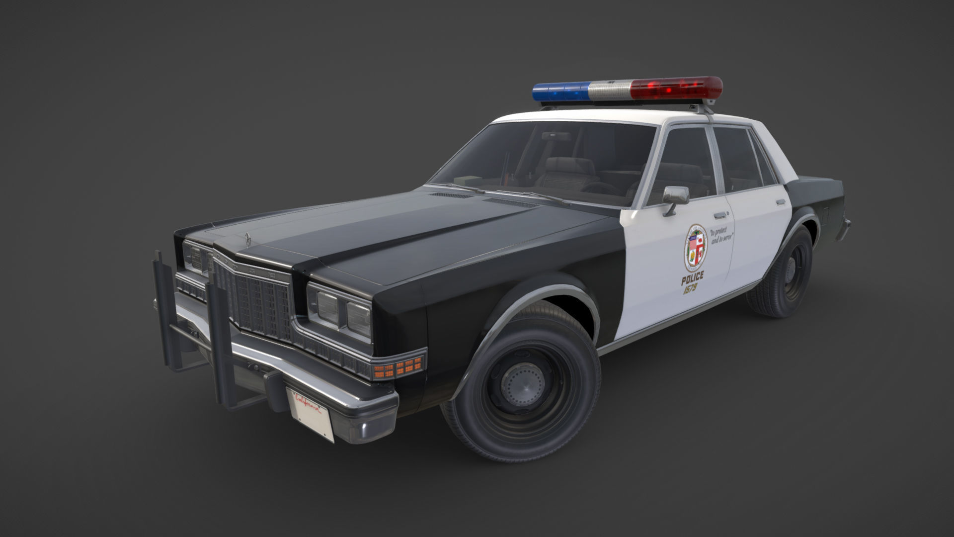 Dodge Diplomat 1980 police car Low-poly 3D model_35