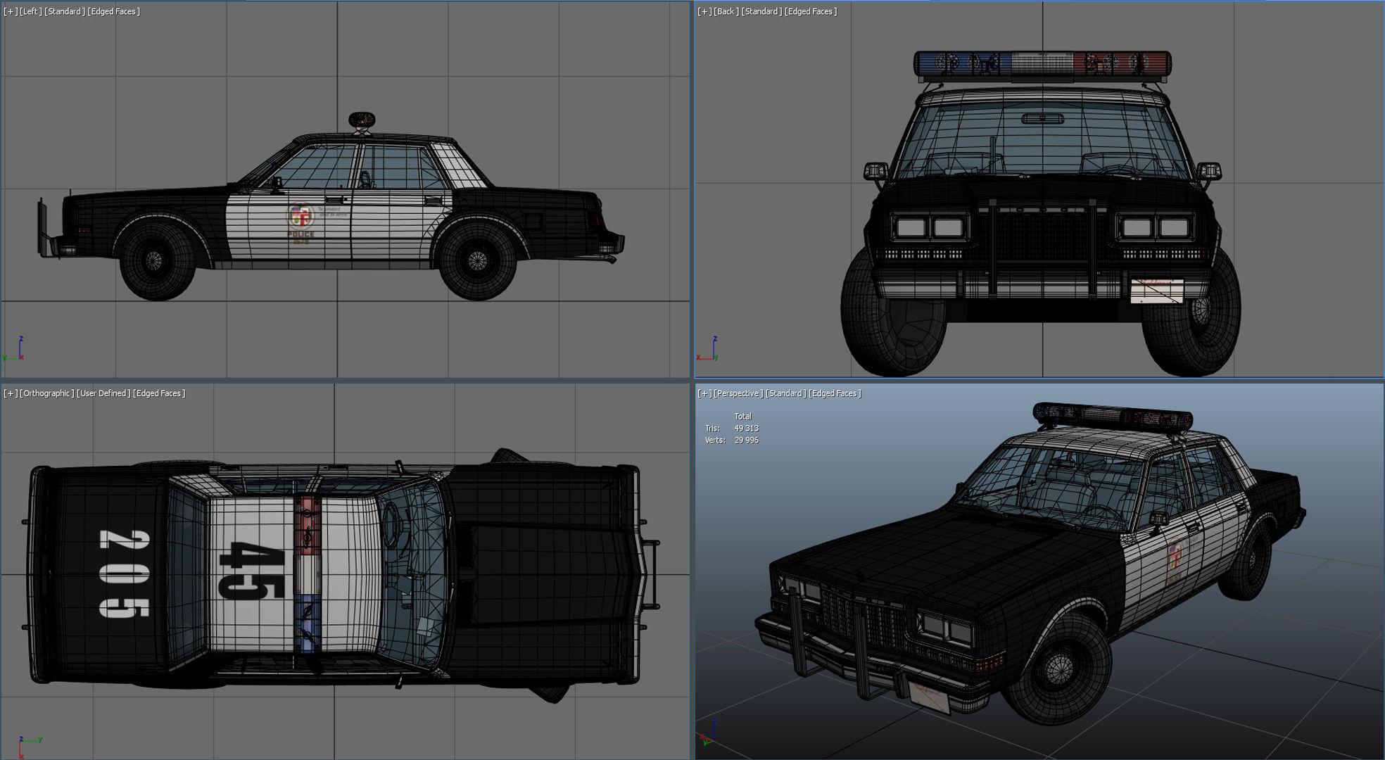 Dodge Diplomat 1980 police car Low-poly 3D model_43