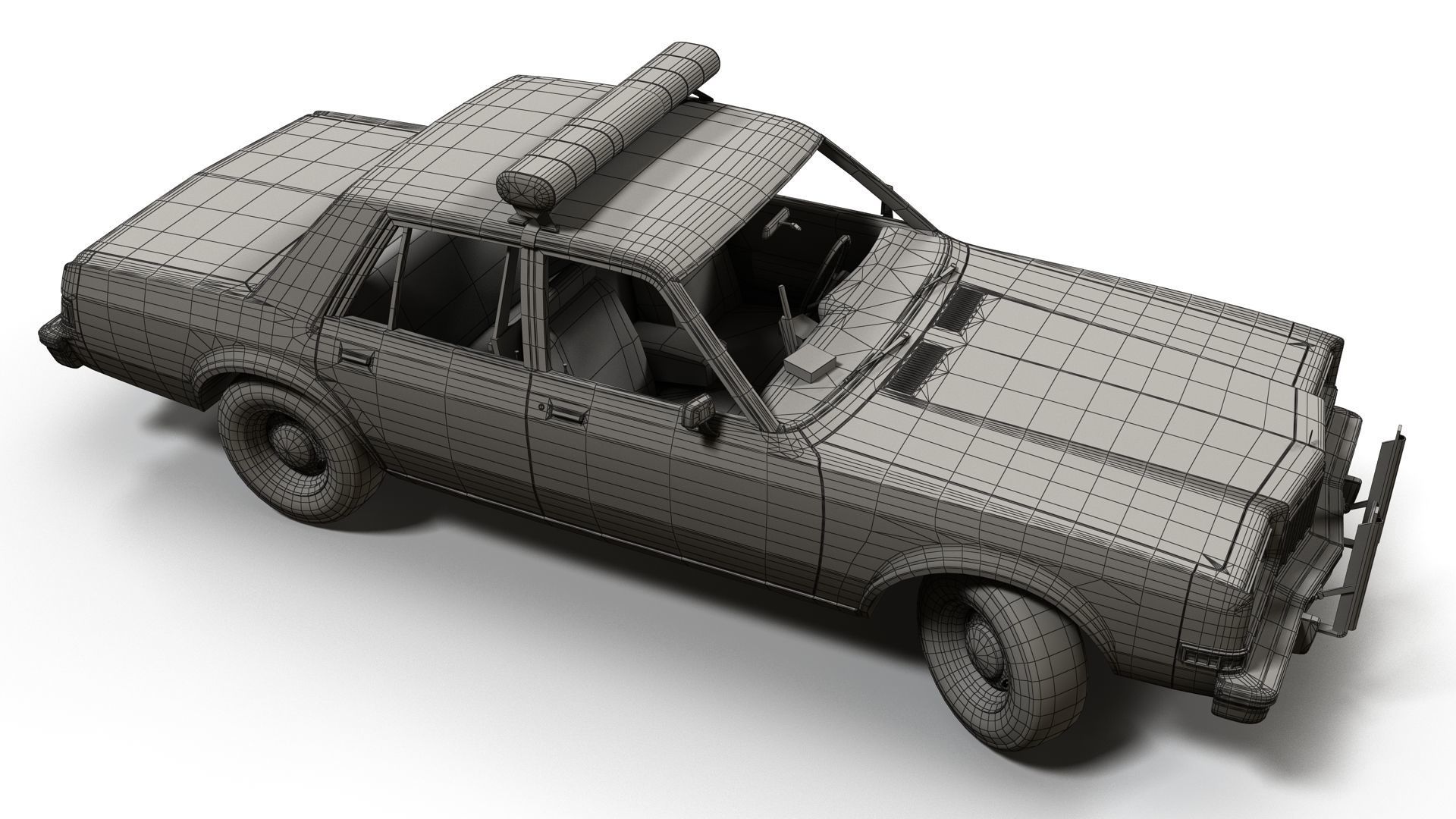 Dodge Diplomat 1980 police car Low-poly 3D model_33