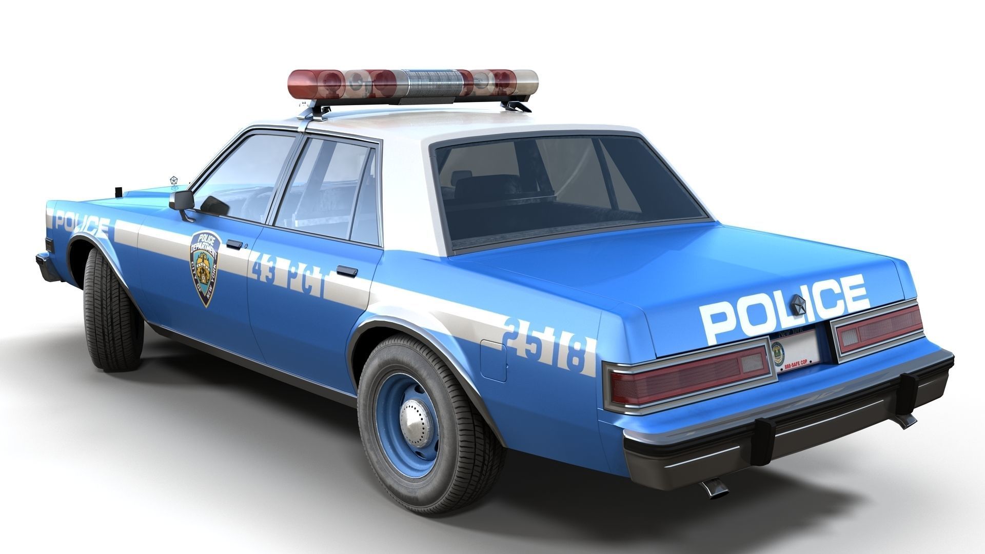 Dodge Diplomat 1980 police car Low-poly 3D model_12