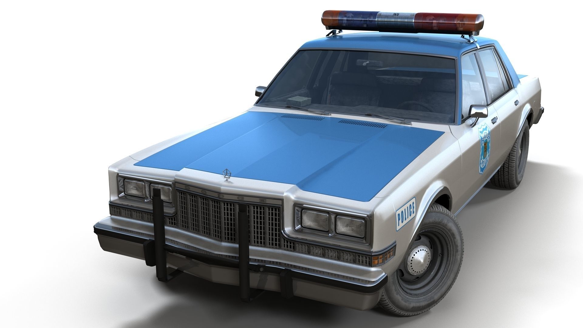 Dodge Diplomat 1980 police car Low-poly 3D model_17