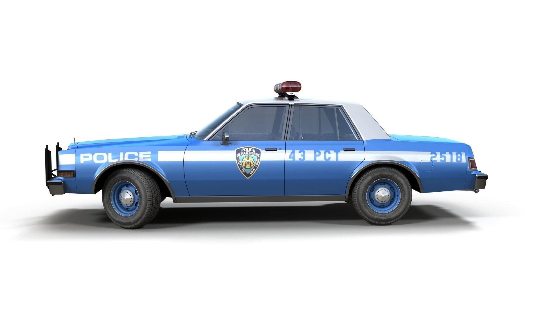 Dodge Diplomat 1980 police car Low-poly 3D model_13