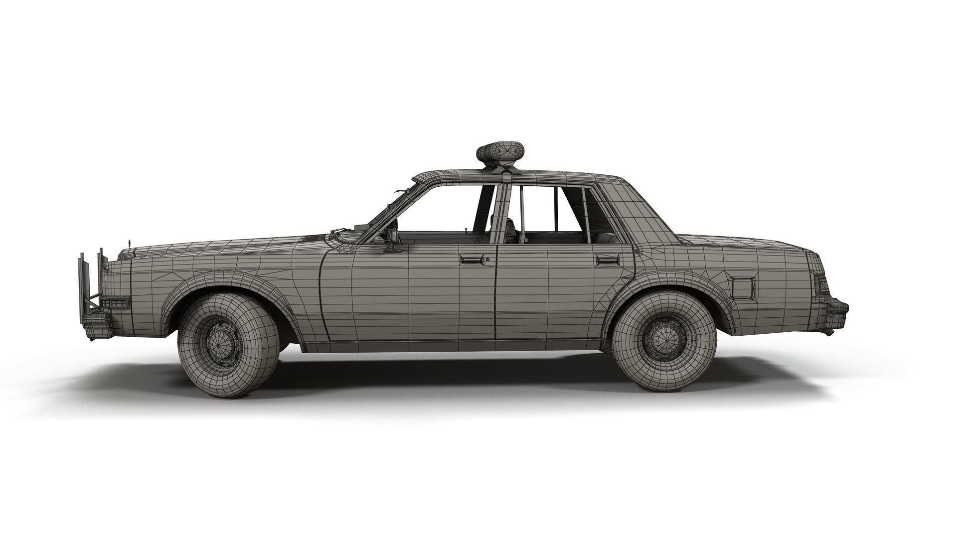 Dodge Diplomat 1980 police car Low-poly 3D model_29