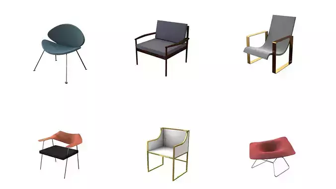 Arm Chair Collection 3D model