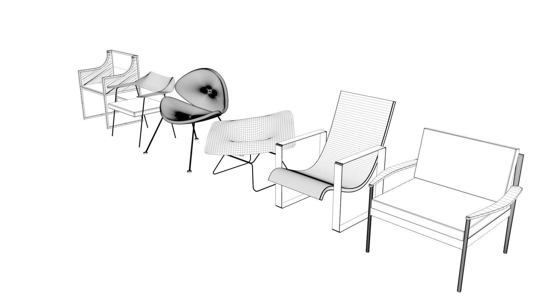 Arm Chair Collection 3D model_9