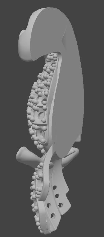 3d models Toucan Broche or necklace emal 80pcs stones rounds 3D print model_2