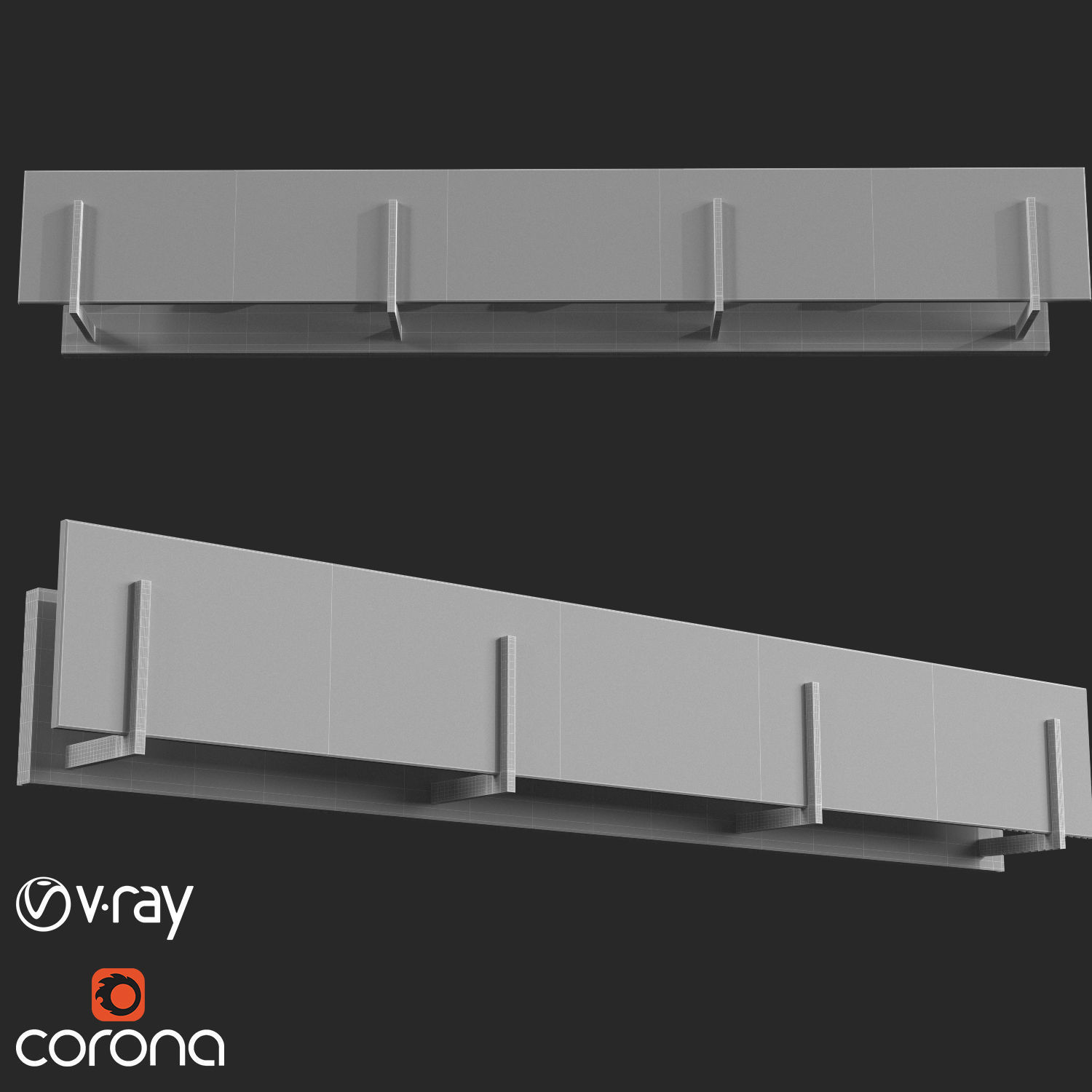 Latitude 6-Light Dimmable Bath Bar 3D model_1