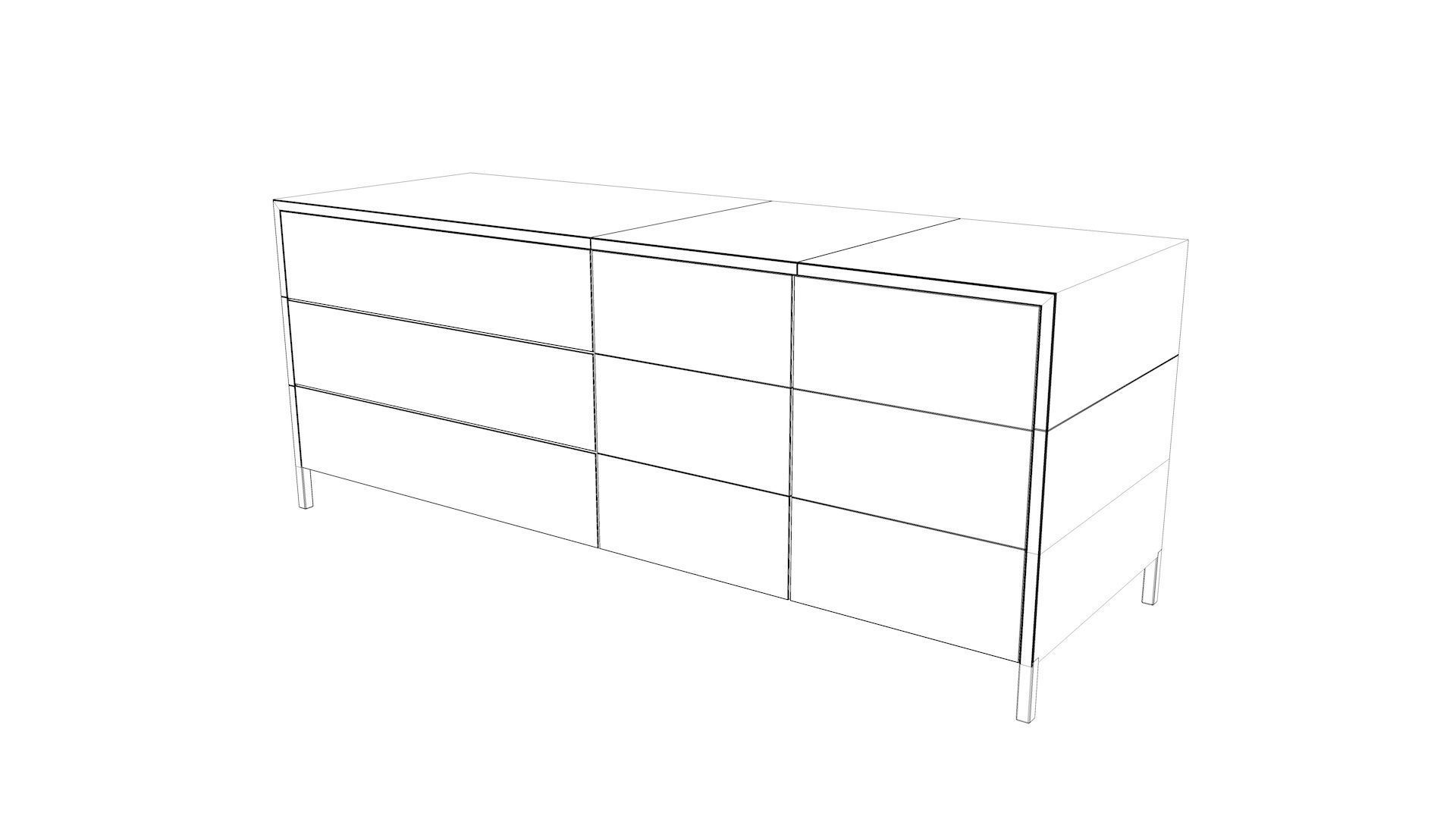 Cabinet Shelf and Credenza Collection 3D model_12