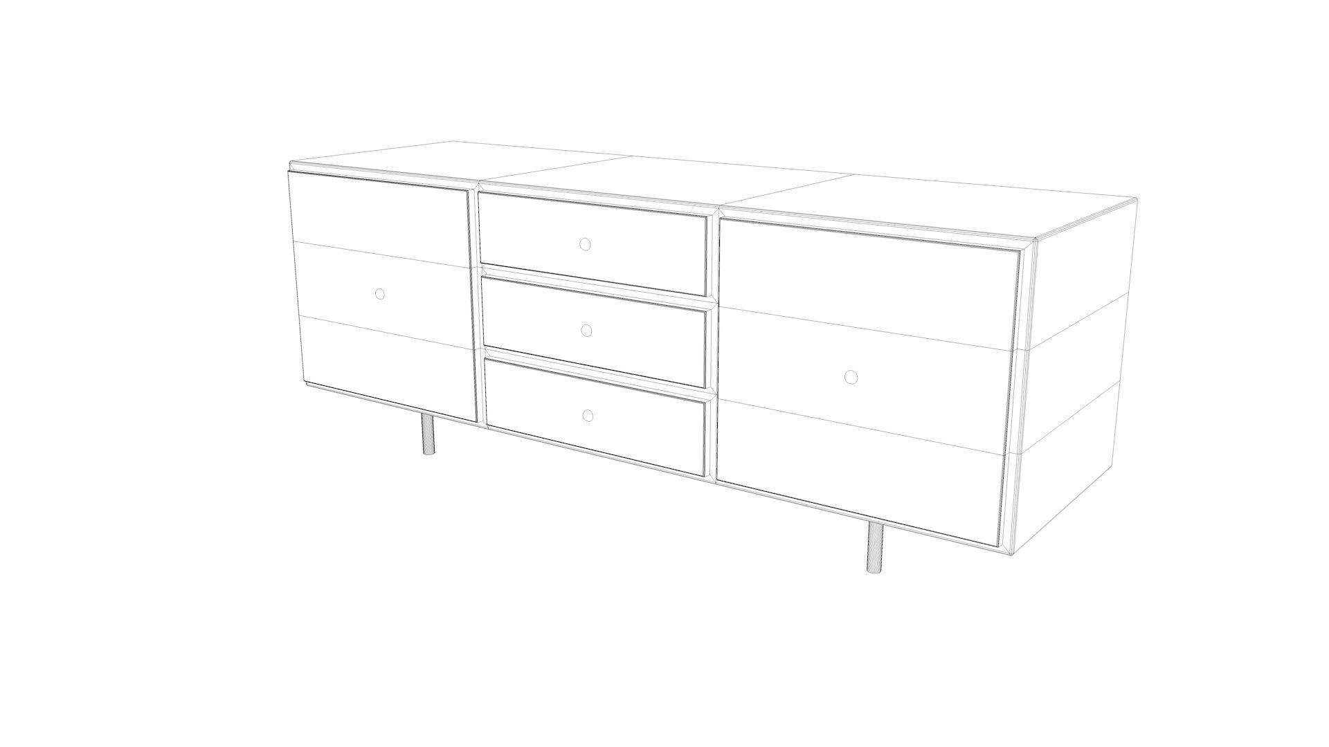 Cabinet Shelf and Credenza Collection 3D model_9
