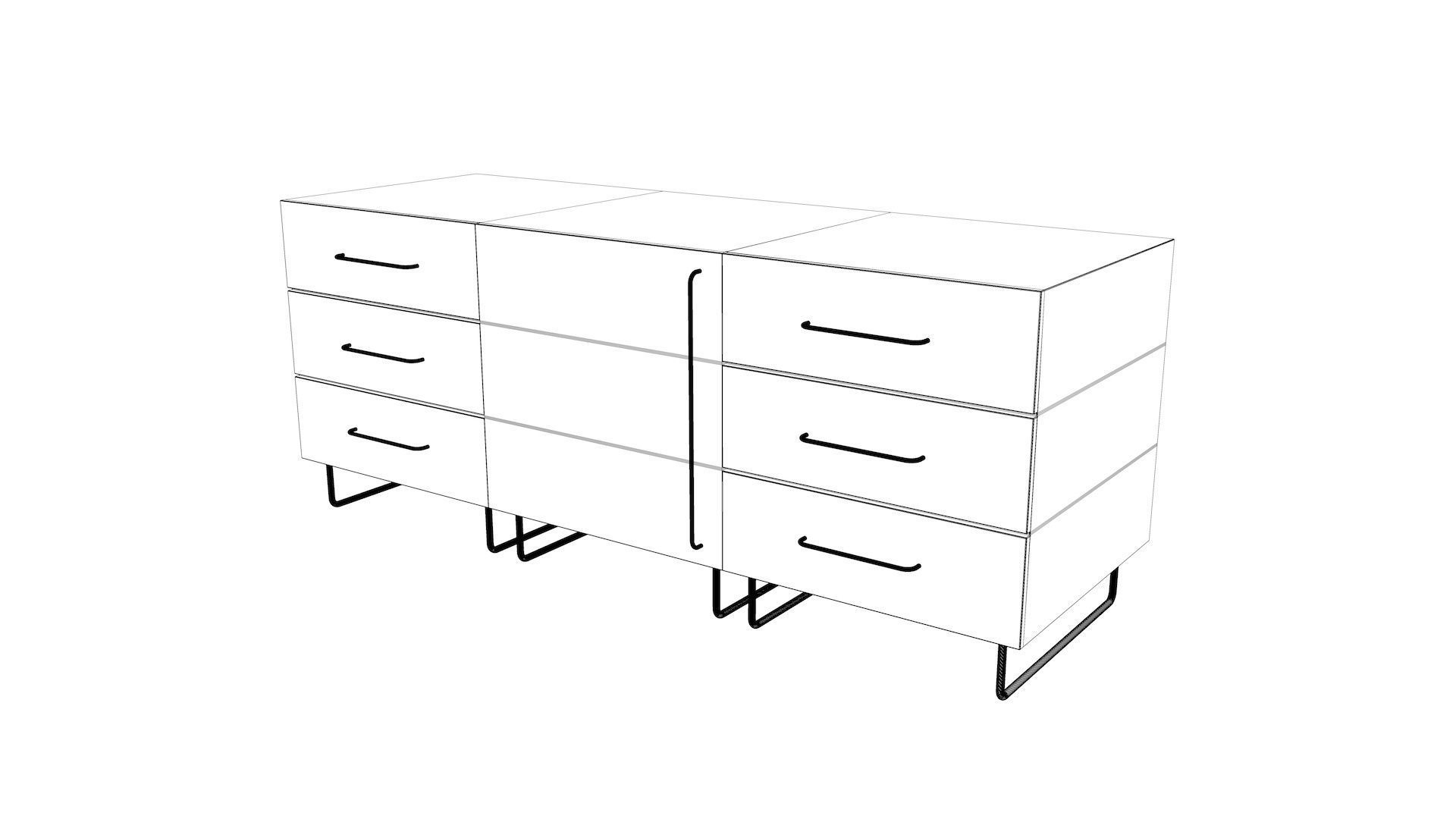 Cabinet Shelf and Credenza Collection 3D model_8
