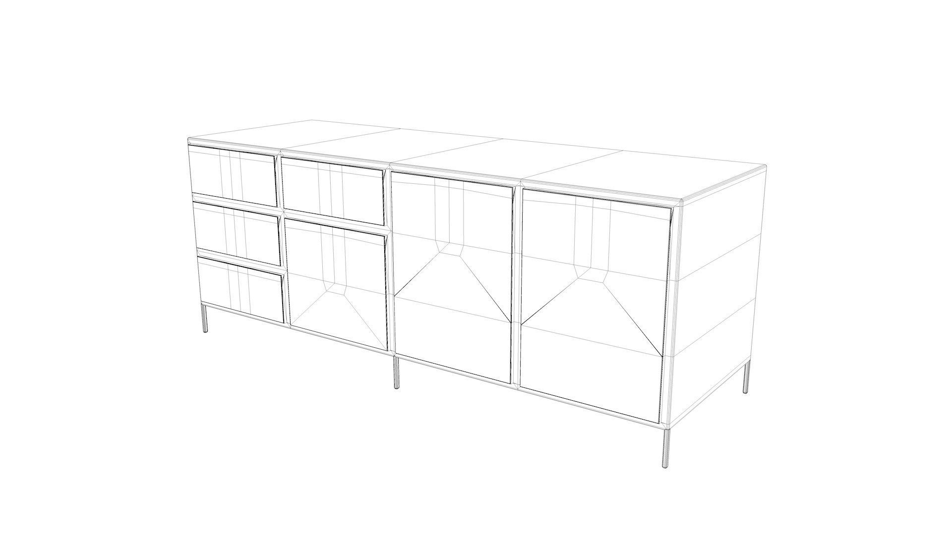 Cabinet Shelf and Credenza Collection 3D model_14