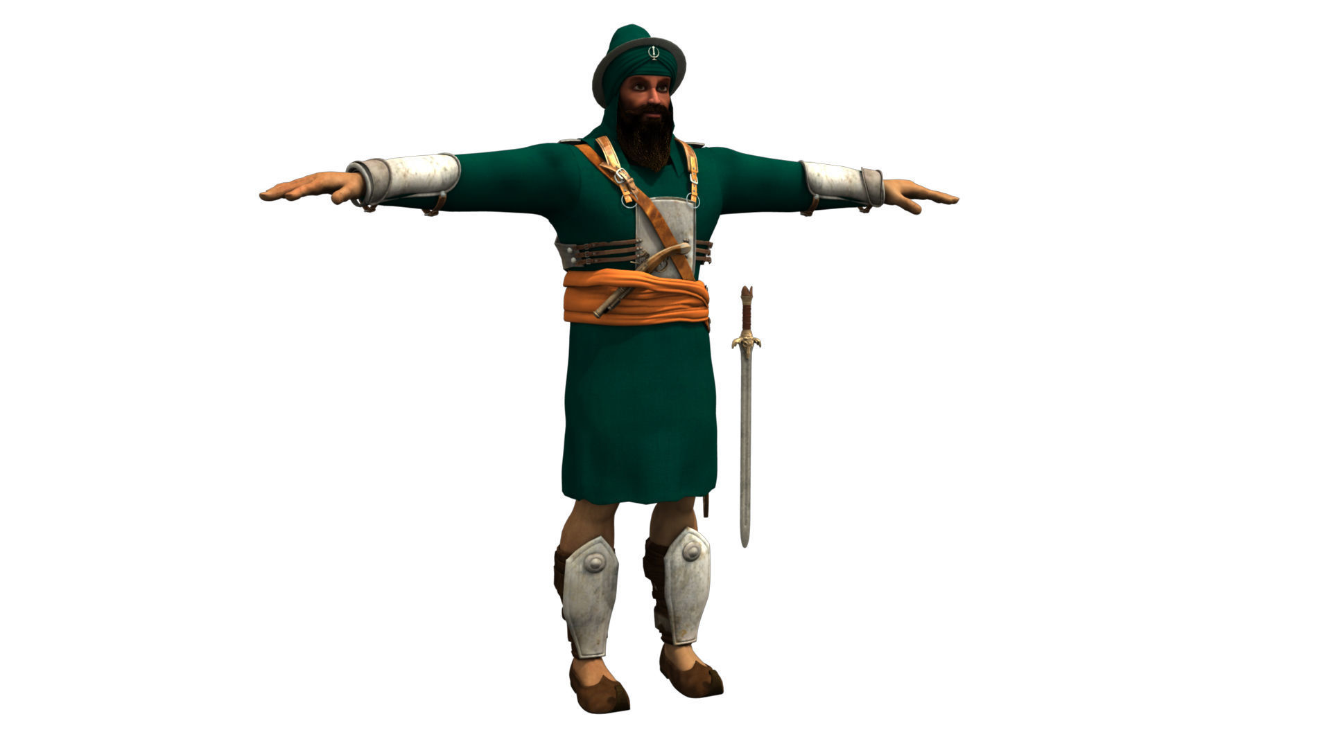 Banda Singh Bahadur warrior 3d model 3D model_4