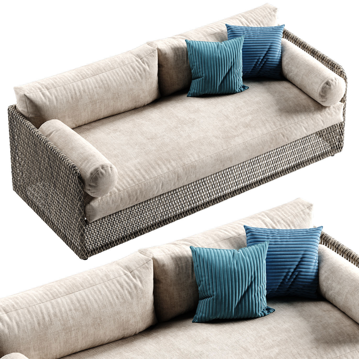 West Elm Coastal sofa 3D model_3