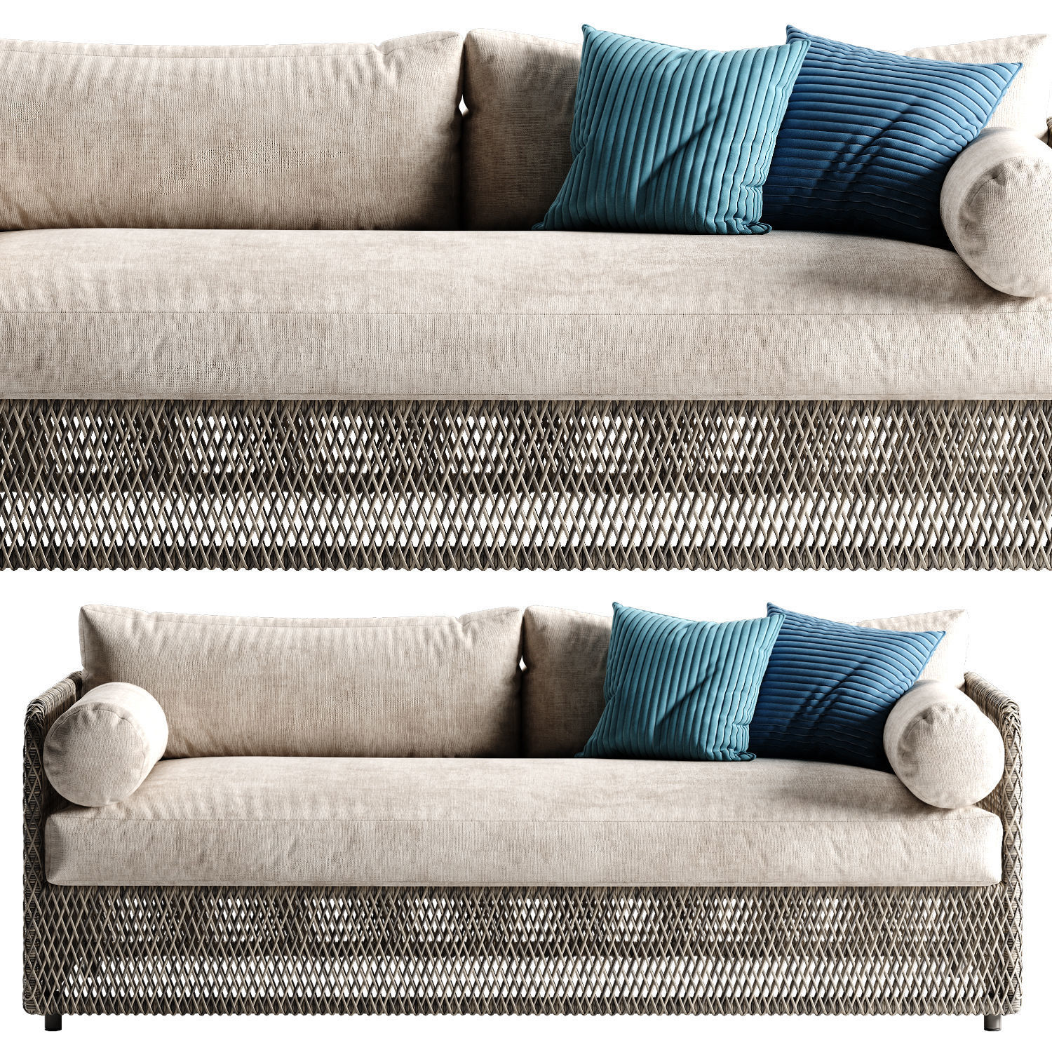 West Elm Coastal sofa 3D model_2