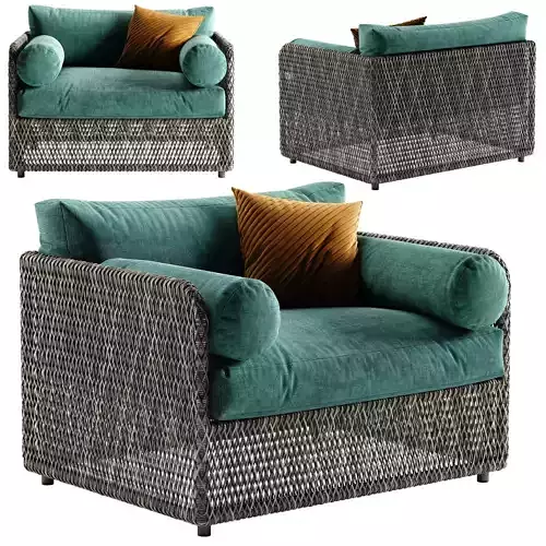West Elm Coastal armchair 3D model