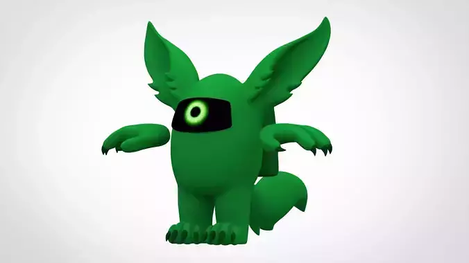 Among Us Green Werewolf Low-poly 3D model