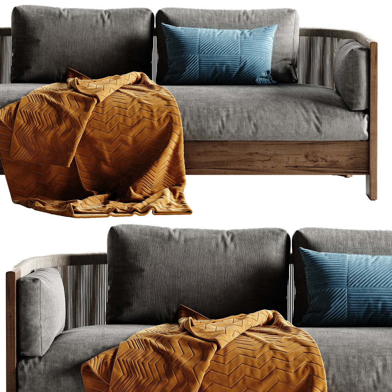 West Elm Porto sofa 3D model_2