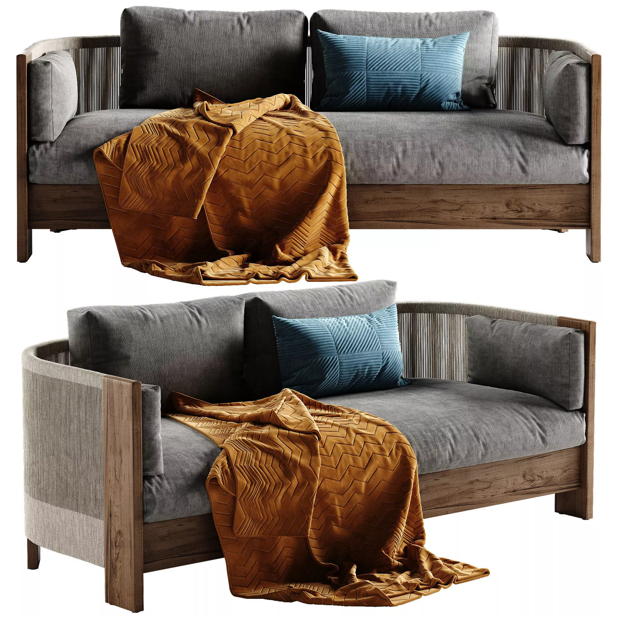 West Elm Porto sofa 3D model_0