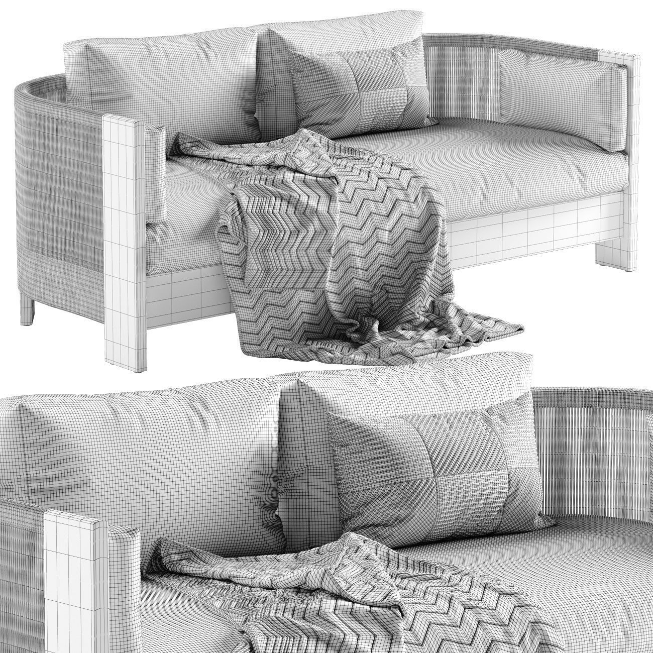 West Elm Porto sofa 3D model_5