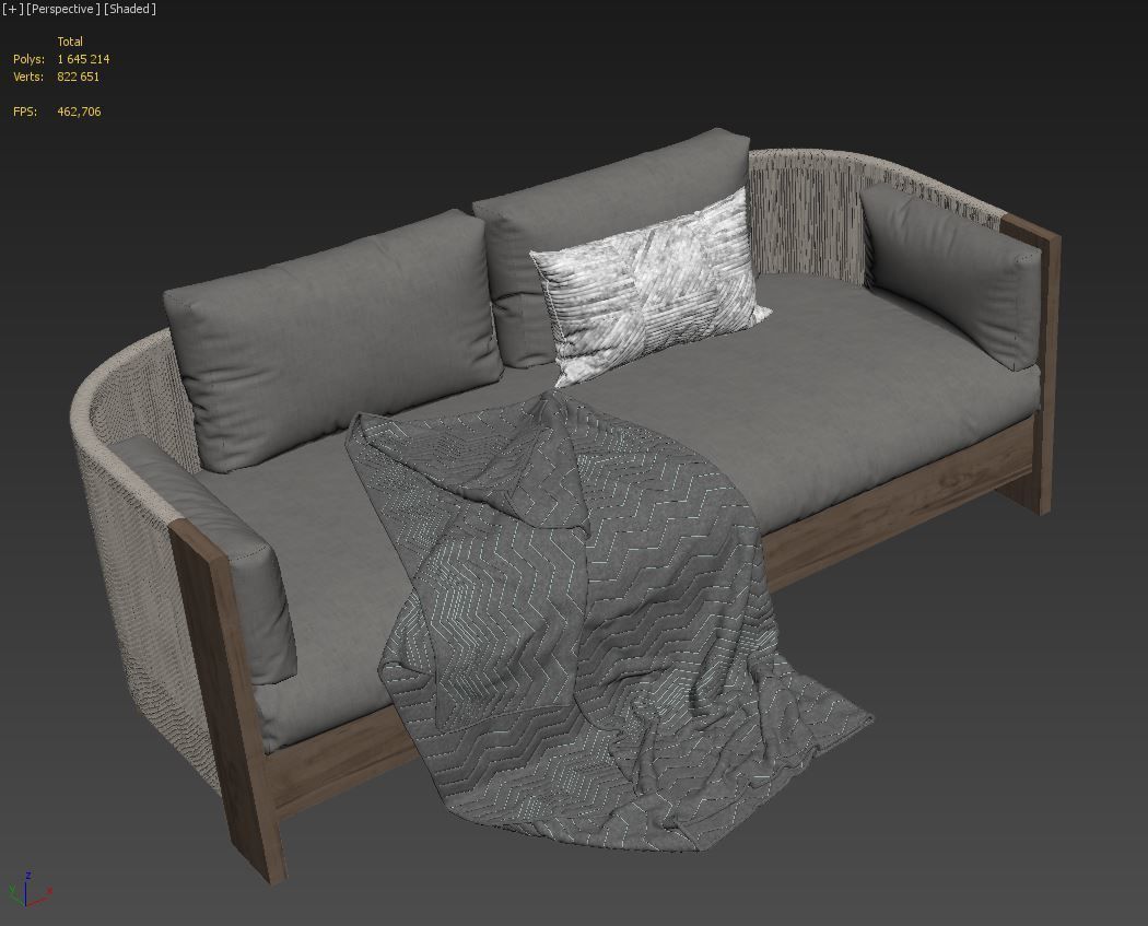West Elm Porto sofa 3D model_1