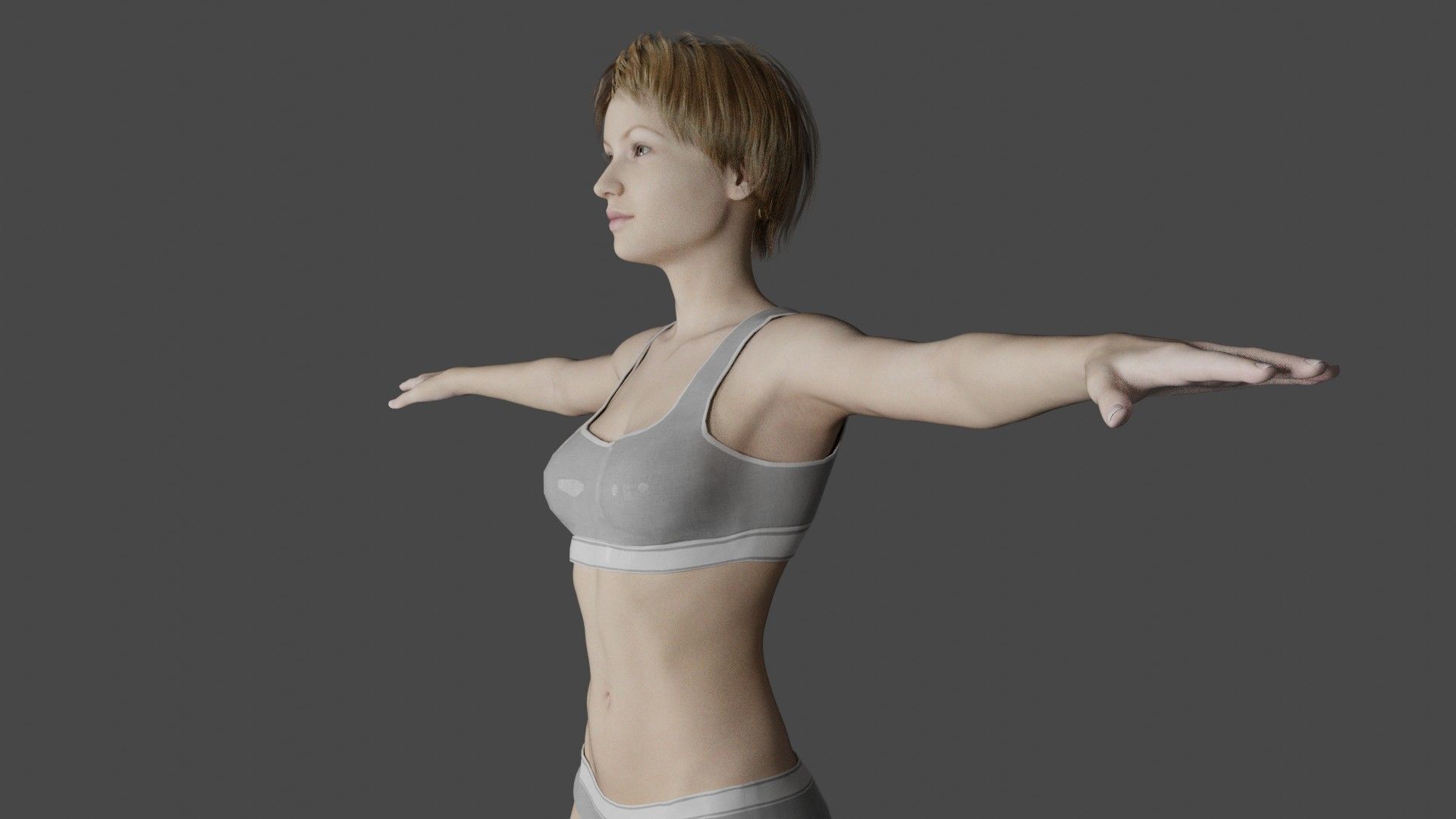 Girl 3 woman in bikini 3D model_2