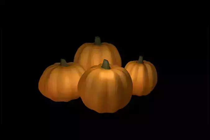 Photorealistic low poly pumpkin for Halloween decor