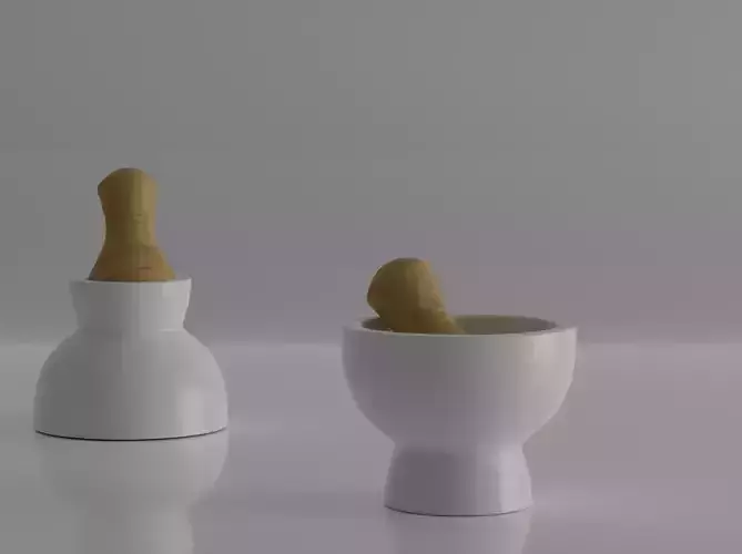Double Mortar and Pestle 3d model
