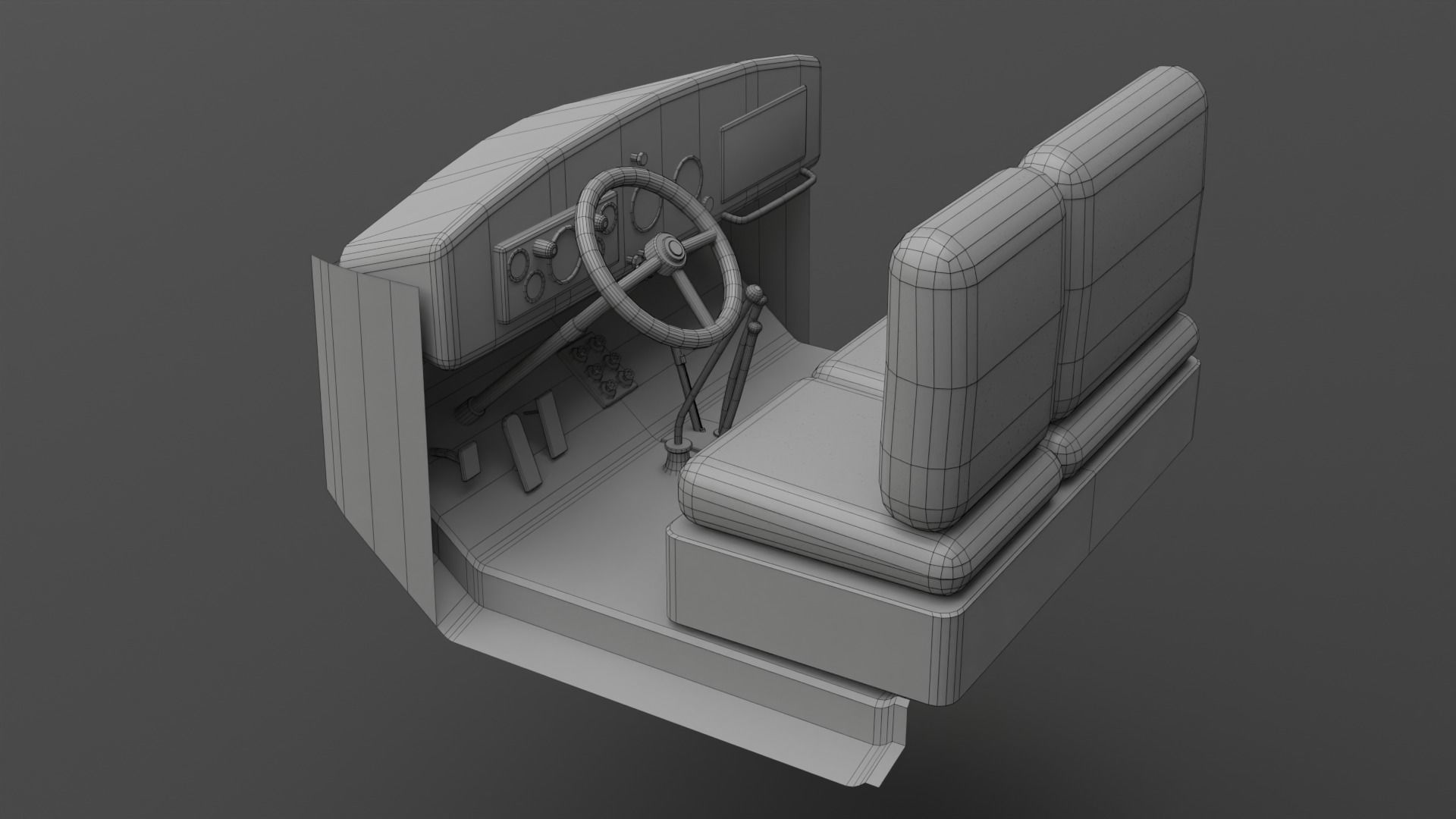 Soviet Military Truck ZiL 157 Low-poly 3D model_18
