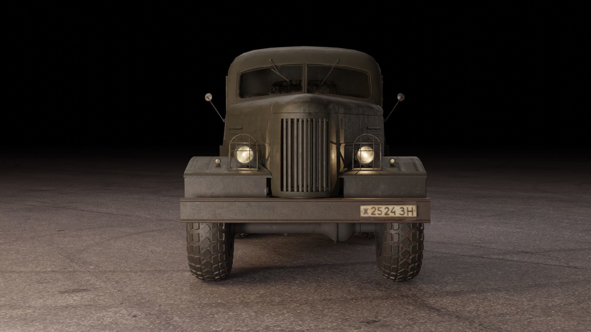 Soviet Military Truck ZiL 157 Low-poly 3D model_3