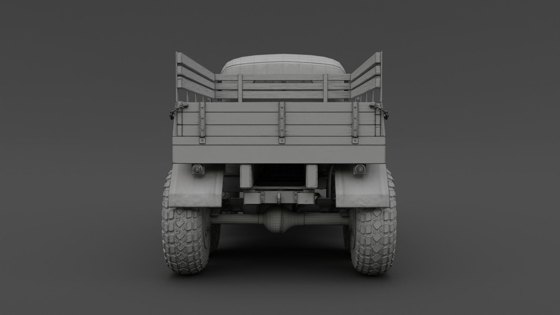 Soviet Military Truck ZiL 157 Low-poly 3D model_13
