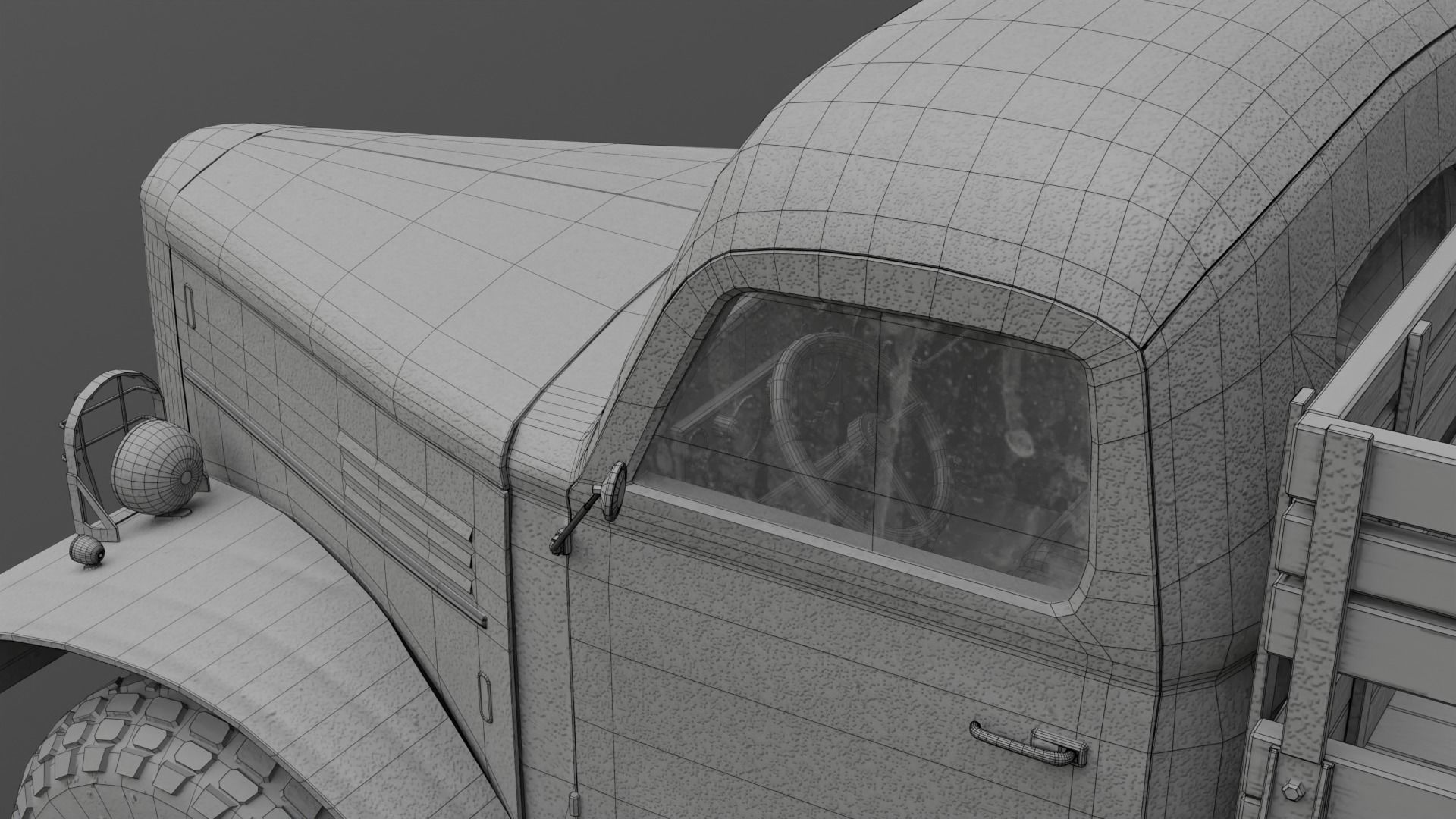Soviet Military Truck ZiL 157 Low-poly 3D model_14