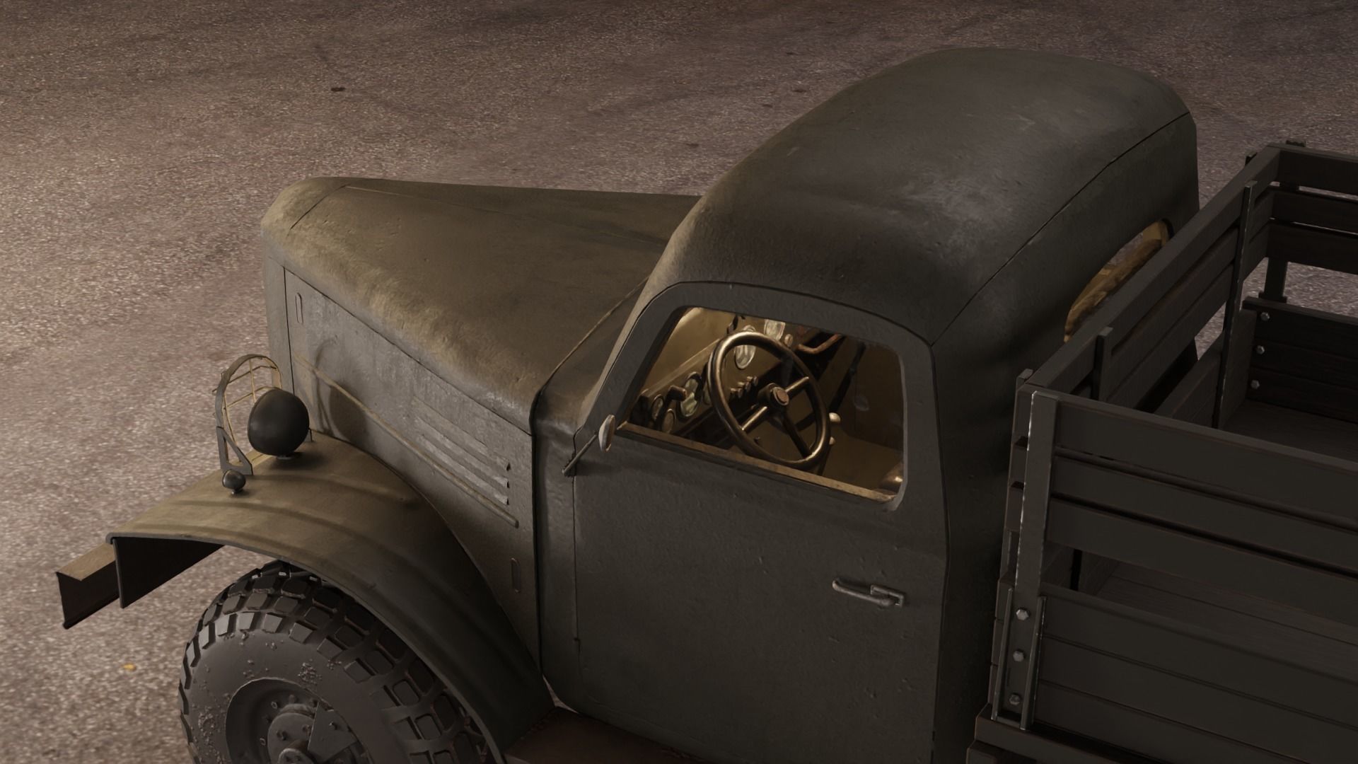 Soviet Military Truck ZiL 157 Low-poly 3D model_5