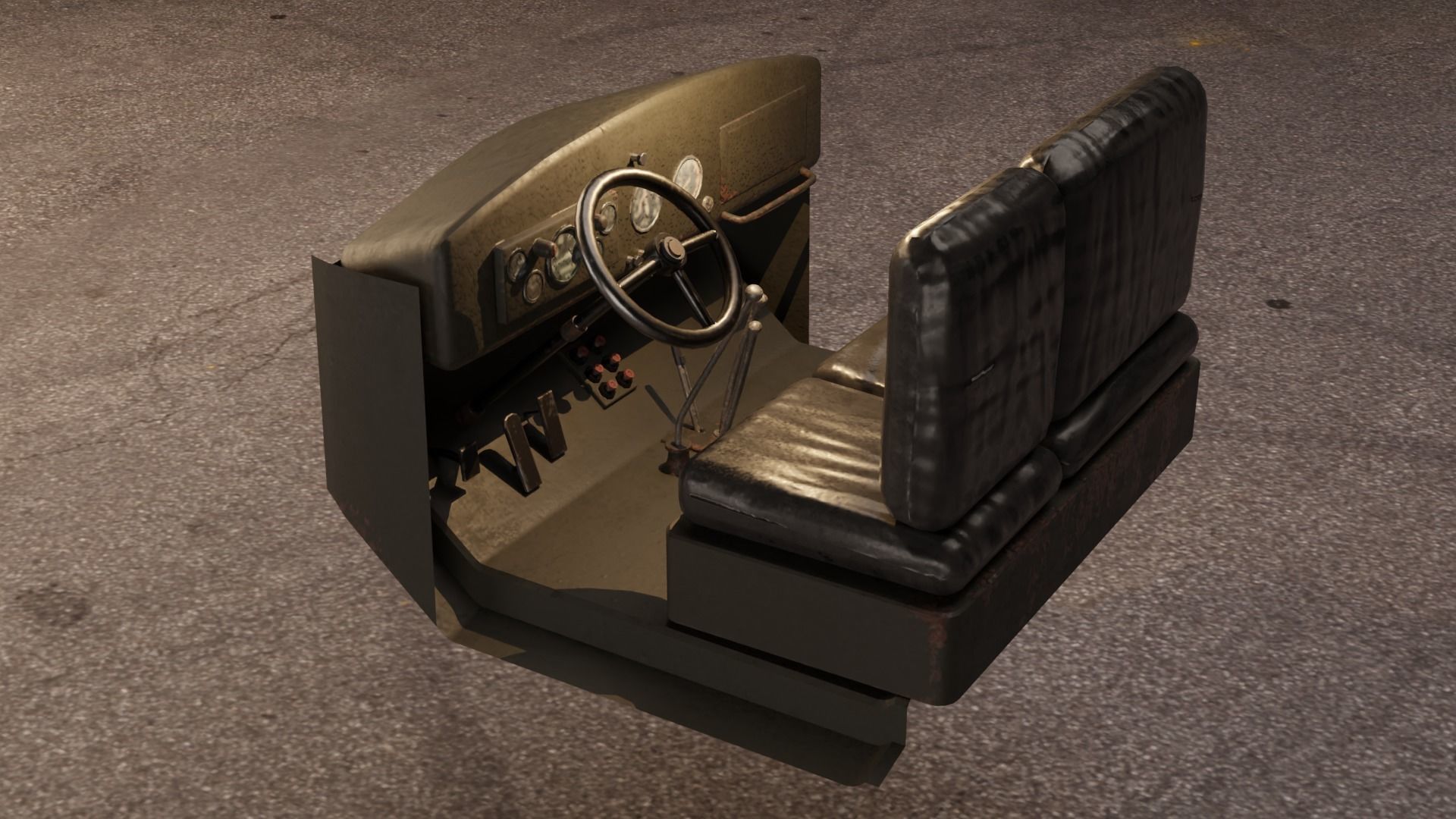 Soviet Military Truck ZiL 157 Low-poly 3D model_9