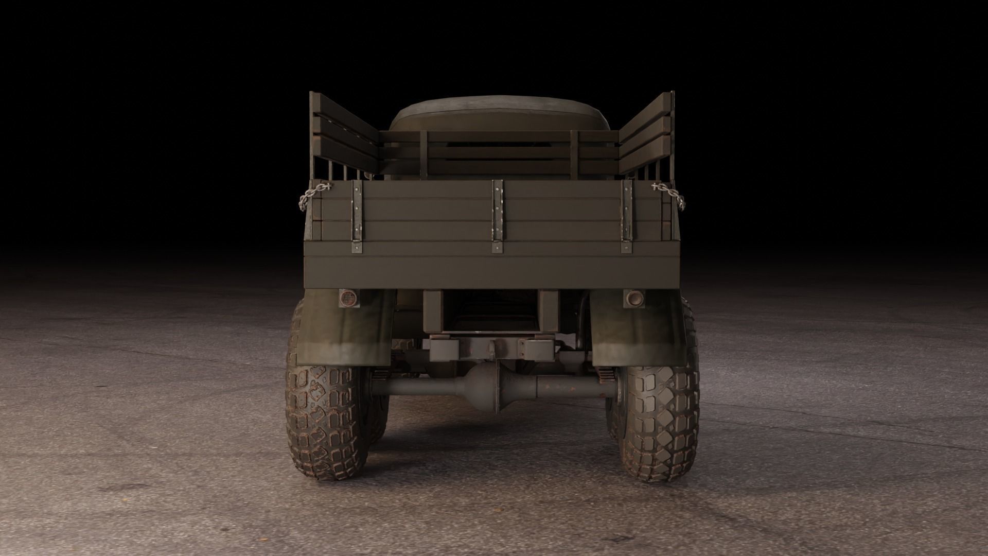 Soviet Military Truck ZiL 157 Low-poly 3D model_4