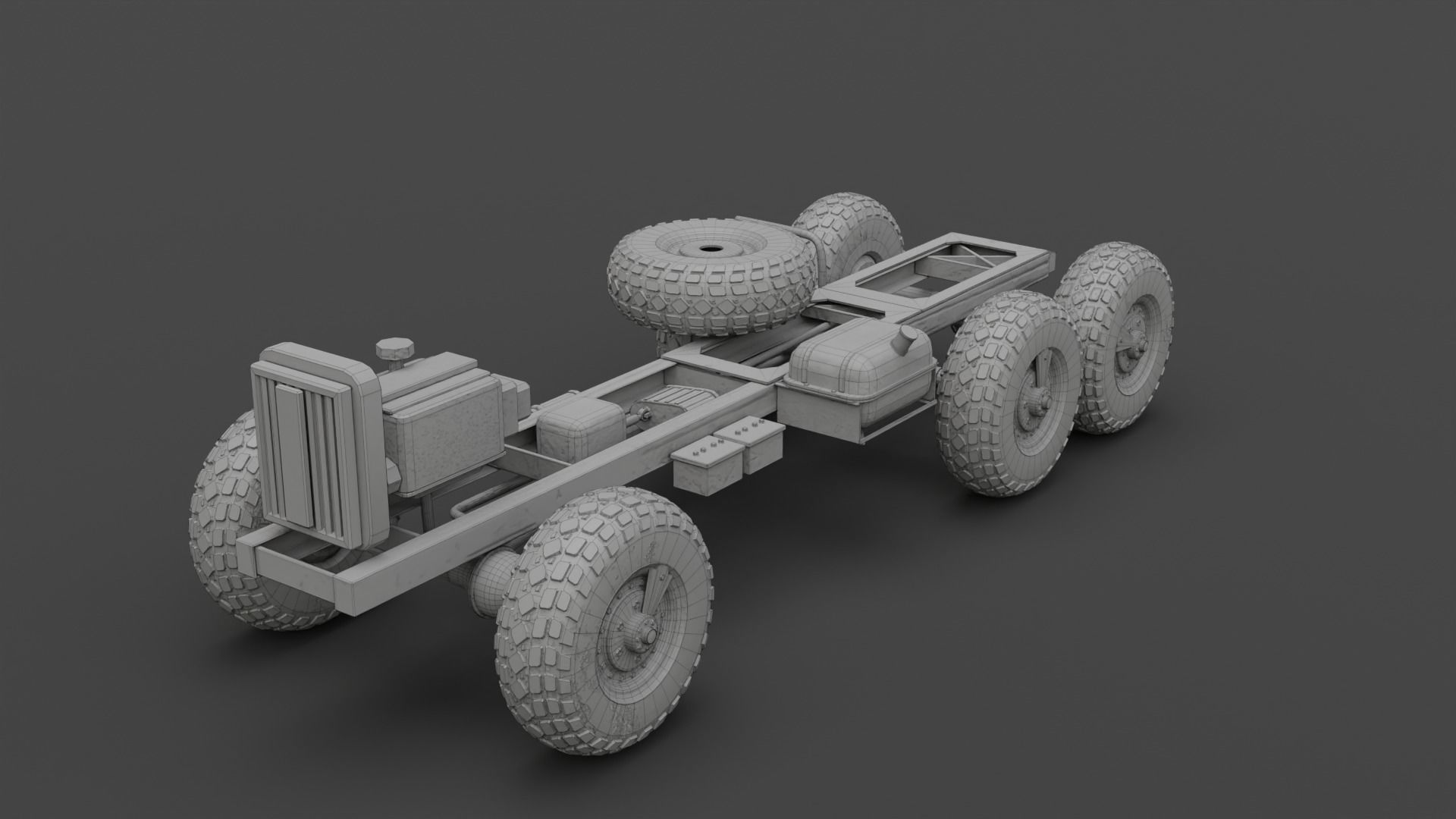 Soviet Military Truck ZiL 157 Low-poly 3D model_17