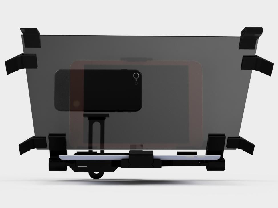 Teleprompter tripod with tablet 3D print model_23