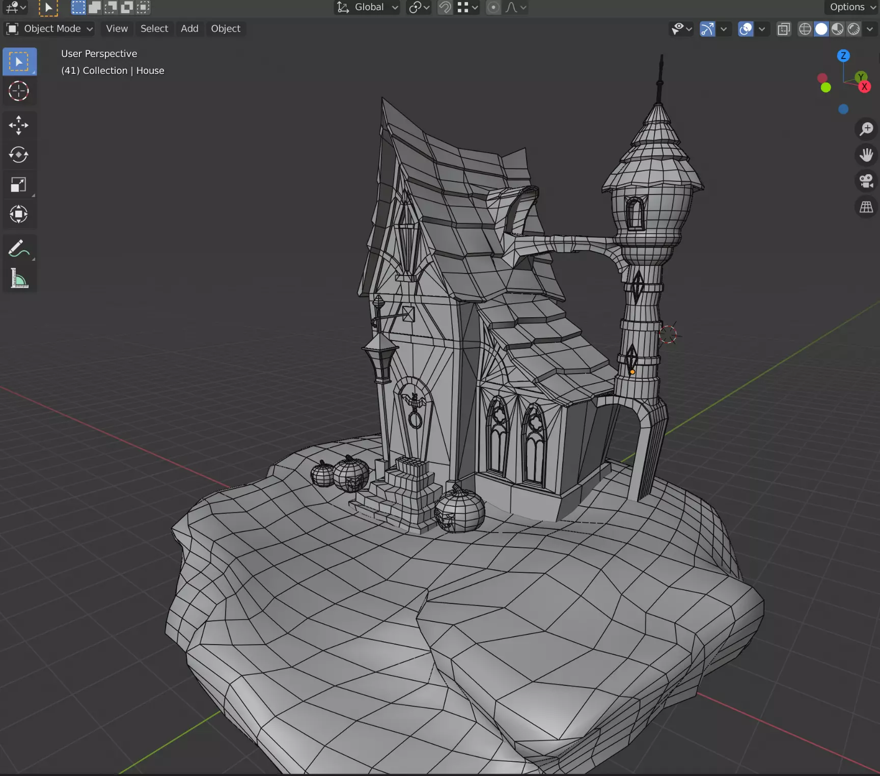 Stylized house  Low-poly 3D model_0