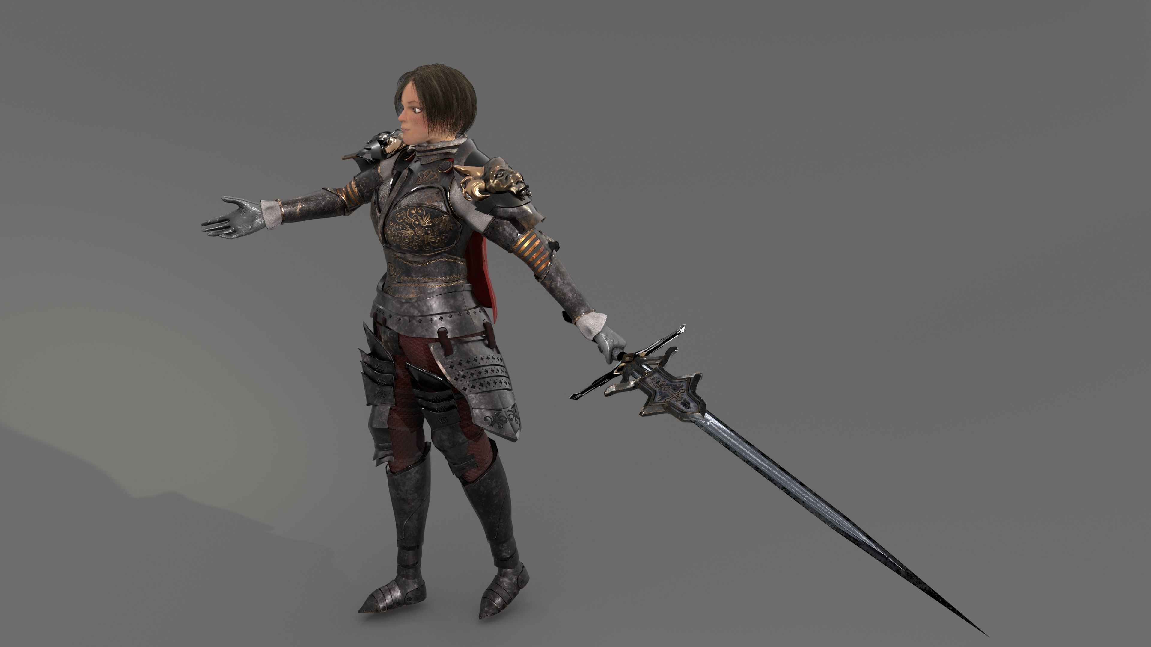 Royal guardian Low-poly 3D model_4